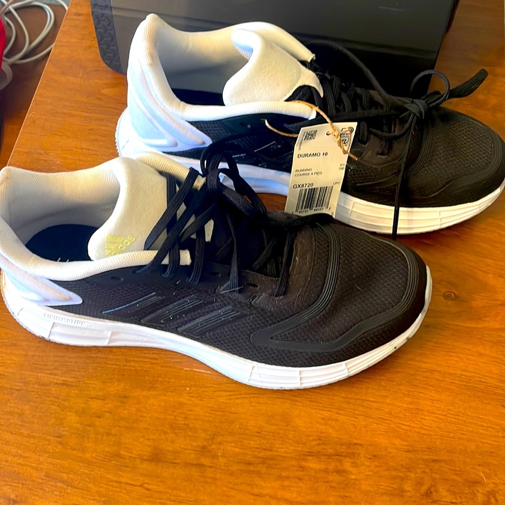 Women’s size 8 Adidas shoes, black and white